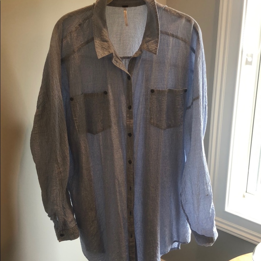 Free People oversized button down, Large